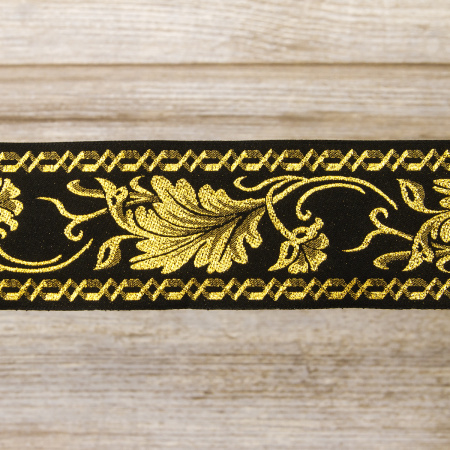 Лента жаккард с люрексом SAFISA, 50 мм, 15 м, цвет 101. Арт 9088-50мм-101           