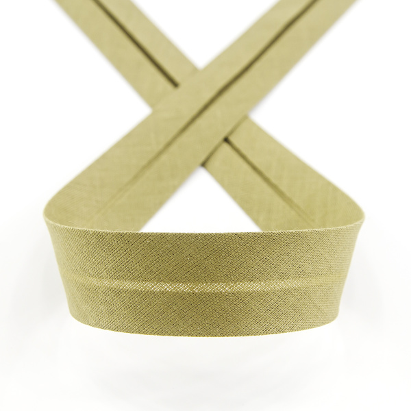 Косая бейка хлопок/полиэстер 20 мм, 25 м, цвет 67, серо-зеленый темный. Арт 6120-20мм-67            