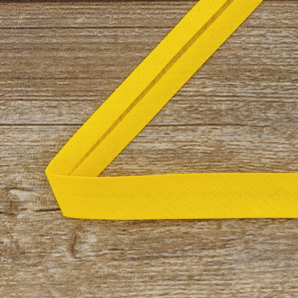 Косая бейка хлопок/полиэстер 20 мм, 25 м, цвет 22, спелый манго. Арт 6120-20мм-22            