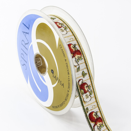 Лента жаккард SAFISA, 25 мм, 15 м, цвет 03. Арт 9217-25мм-03