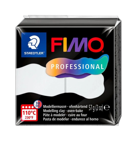 Полимерная глина FIMO "Professional", уп. 57 г, цвет белый. Арт 8040-0
