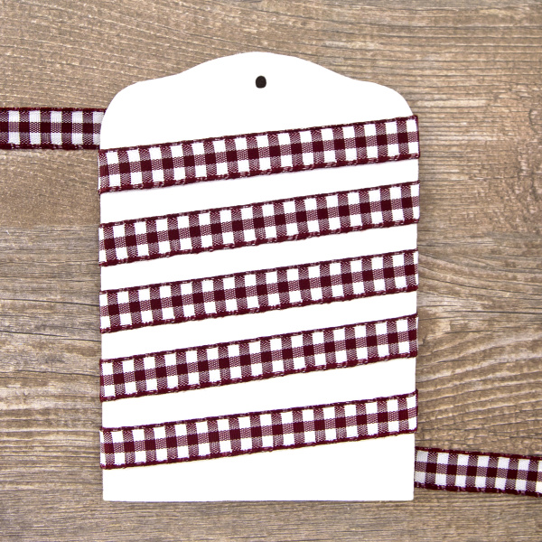 Лента с рисунком клетка SAFISA, 11 мм, 25 м, цвет 30, бордо. Арт 469-11мм-30             