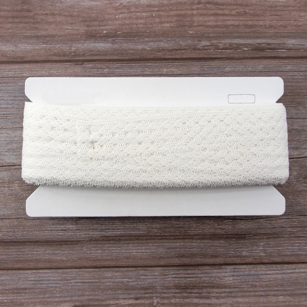 Мерсеризованное хлопковое кружево, 35 мм, белый. Арт 2129/01