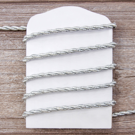 Шнур металлизированный SPIRAL ( SAFISA), арт.25277-1 мм, 15 м, цвет 102, серебряный. Арт 25277-1мм-102