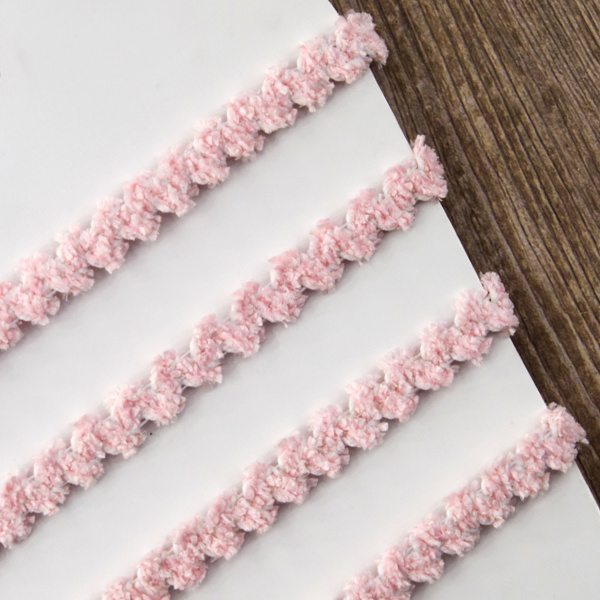 Резинка декоративная "шенилл" 9,2 мм, цвет розовый. Арт 1313/19