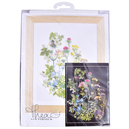 Набор для вышивания "Травы", канва аида (черная) 18 ct. Арт 424.05                  