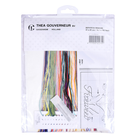 Набор для вышивания подушки "Полевые цветы" канва Jobelan 27 ct. Арт 2074