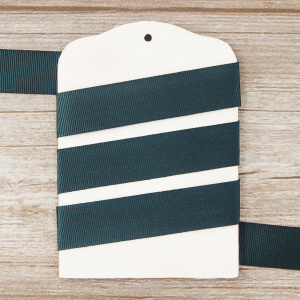 Лента репсовая SAFISA, 25 мм, 25 м, цвет 43 зеленый темный. Арт 350-25мм-43