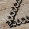Вышивка на тюле, 136 мм, цвет черный. Арт I672/14