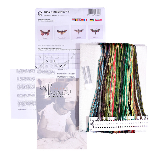 Набор для вышивания "История насекомых", канва лён 32 ct. Арт 566