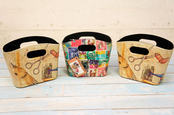 Сумка-контейнер с ручками для хранения мелкой фурнитуры, набор 3 дизайна. Арт N4354