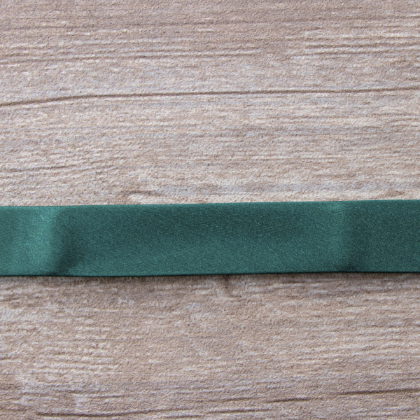 Косая бейка атласная  на блистере SAFISA, 20 мм, 2,5 м, цвет 43, темно-зеленый. Арт P06260-20мм-43          