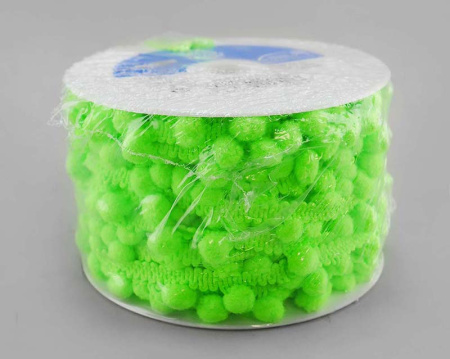 Тесьма с помпонами MATSA цвет ярко-зеленый. Арт 96924/9015