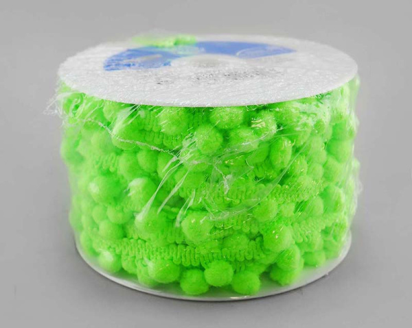 Тесьма с помпонами MATSA цвет ярко-зеленый. Арт 96924/9015