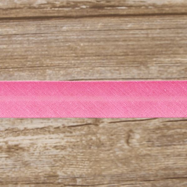 Косая бейка хлопок/полиэстер 20 мм, 25 м, цвет 49, фуксия. Арт 6120-20мм-49            