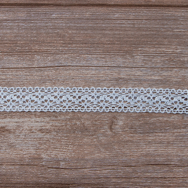 Мерсеризованное хлопковое кружево, 20 мм, цвет светло-голубой. Арт 3037/19                 