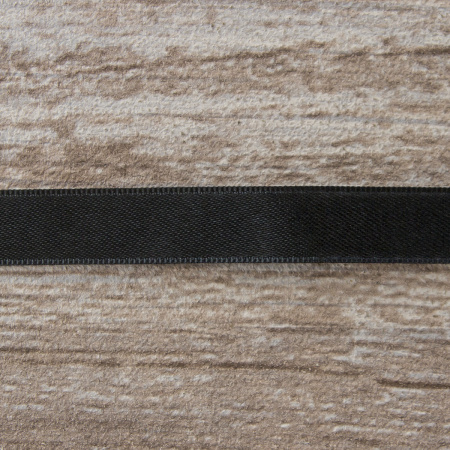 Лента атласная двусторонняя SAFISA мини-рулоны, 11 мм, 4 м, цвет 01, черный. Арт P00110-11мм-01          