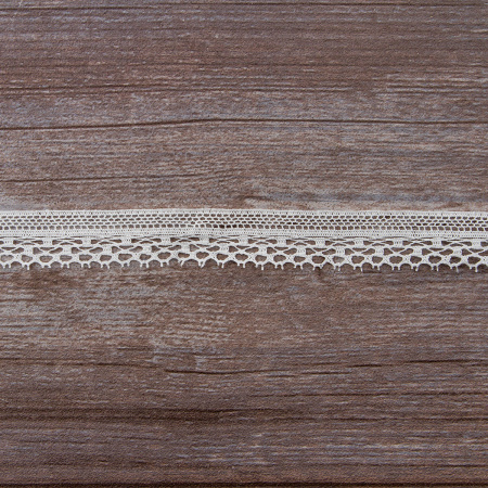 Мерсеризованное хлопковое кружево, 20 мм, цвет белый. Арт 2010/01