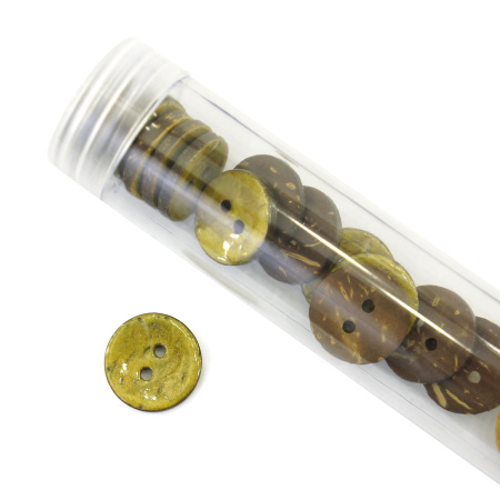 Пуговицы CONCEPT, размер 24, кокос,  цвет COL.12 желто-зеленый. Арт 1919H-024-COL.12