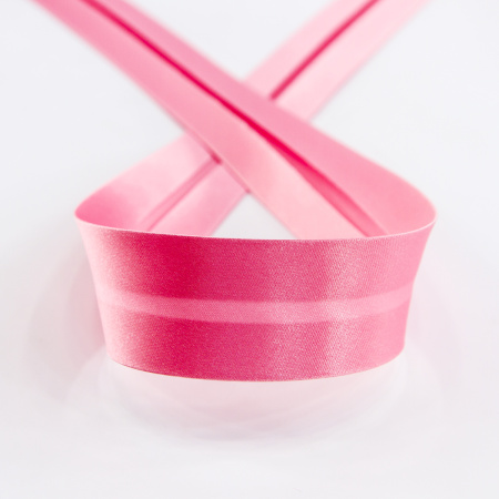 Косая бейка атласная 30 мм, 25 м, цвет 06, розово-персиковый. Арт 6260-30мм-06            