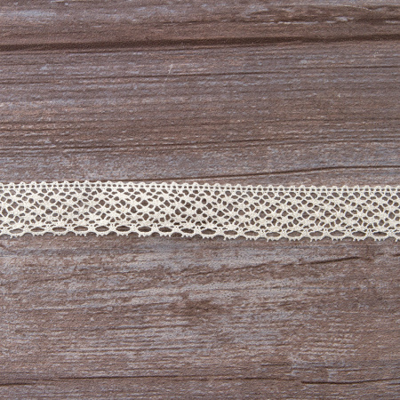 Мерсеризованное хлопковое кружево, 23 мм, шампань. Арт 2096/72