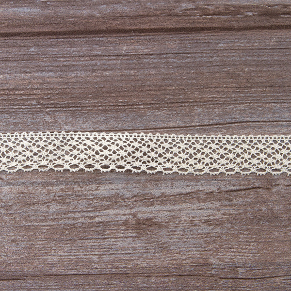 Мерсеризованное хлопковое кружево, 23 мм, шампань. Арт 2096/72