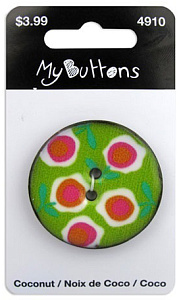 Пуговица My Buttons - Coconut "Lime Flowers"