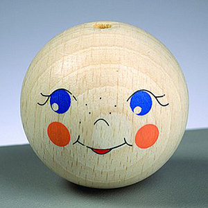 Деревянная разрисованная голова с отверстием . Арт 1402161                 