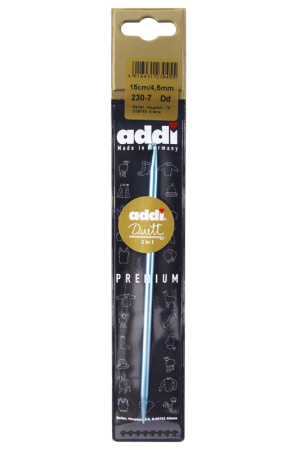 Крючок, вязальный, алюминий addiDuett №4,5, 15 см. Арт 230-7/4.5-15