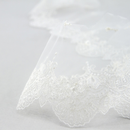 Кружево-вышивка на тюле, 50 мм, 14,6 м. Арт 41806/01