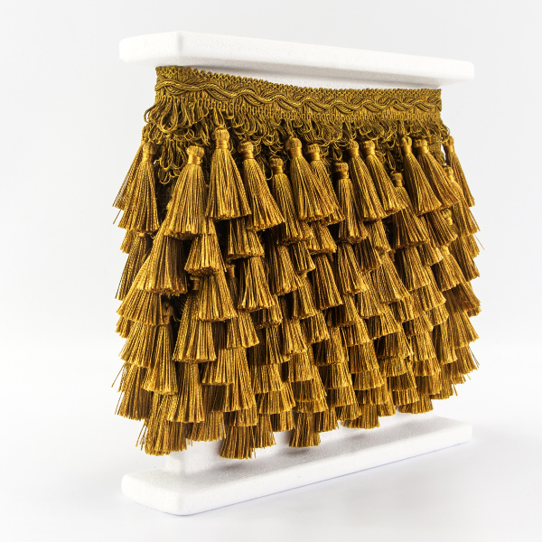 Тесьма с кисточками декоративная PASSAN цвет ярко-коричневый. Арт BPK - 019-col.PE - 16/35