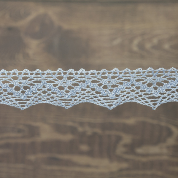 Кружево плетеное, 25 мм, цвет темно-синий, 100% хлопок, 5 м. Арт K-5003-267