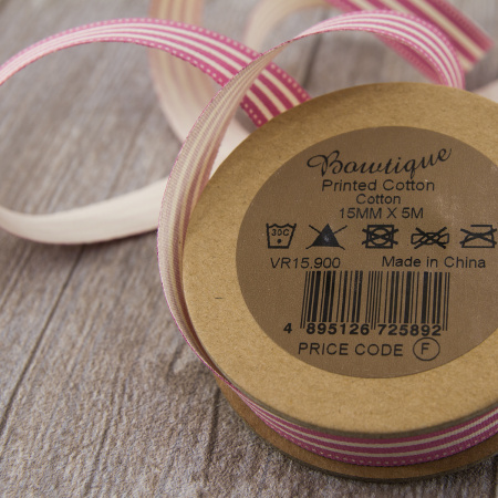 Лента хлопковая на картонной мини-катушке "Полоски". Арт VR15.900