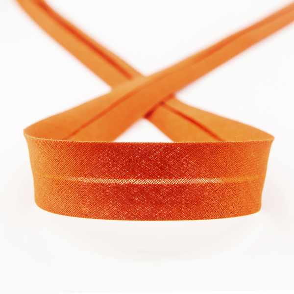 Косая бейка хлопок/полиэстер 20 мм, 25 м, цвет 46, алый яркий. Арт 6120-20мм-46            