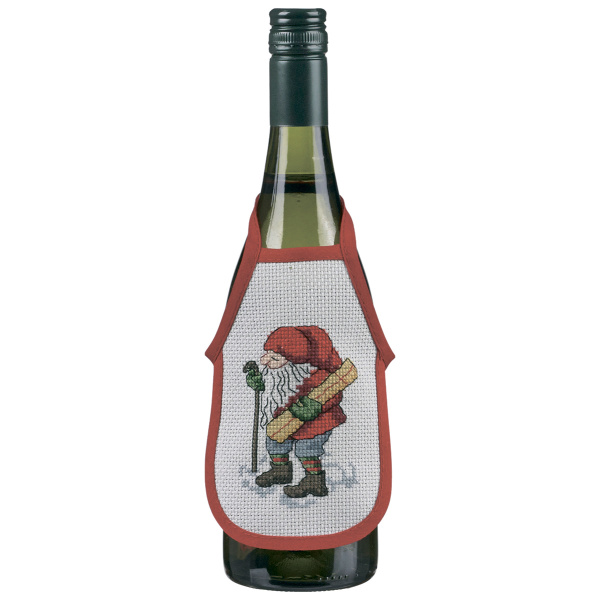 Набор для вышивания фартучков на бутылку "Рождественские гномы". Арт 78-6612
