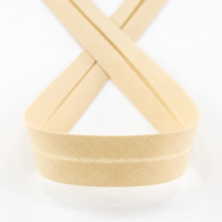 Косая бейка хлопок/полиэстер 20 мм, 25 м, цвет 133, крем-брюле. Арт 6120-20мм-133           