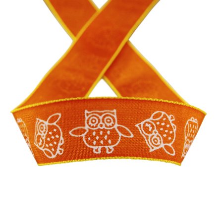 Лента с рисунком SAFISA, 15 мм, 15 м, цвет 61, оранжевый. Арт 35117-15мм-61