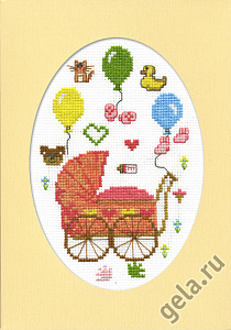 Набор для вышивания, открытка "С рождением дочурки"