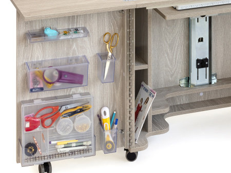 Стол раскладной для швейной машины с раскройным местом DUO, серый дуб. Арт TLM.GXL.P-G001