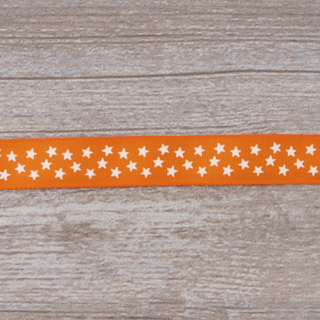 Лента репсовая SAFISA рисунок "звездочки", 15 мм, 15 м, цвет 61, алый. Арт 35120-15мм-61