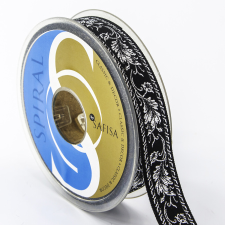 Лента жаккард с люрексом SAFISA, 20 мм, 15 м, цвет 102. Арт 9088-20мм-102           