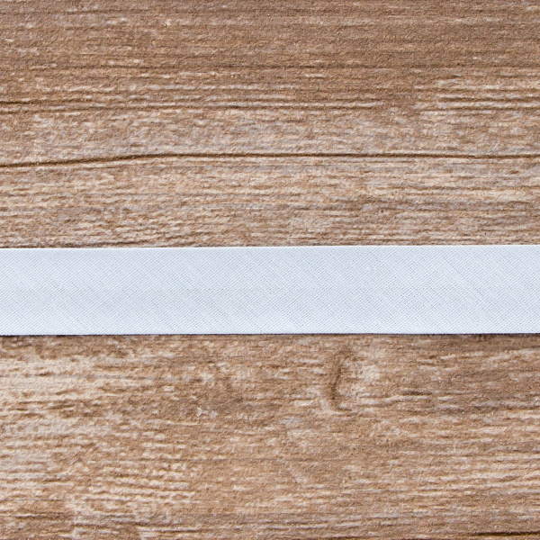 Косая бейка хлопок/полиэстер 20 мм, 25 м, цвет 04, светло-голубой. Арт 6120-20мм-04            