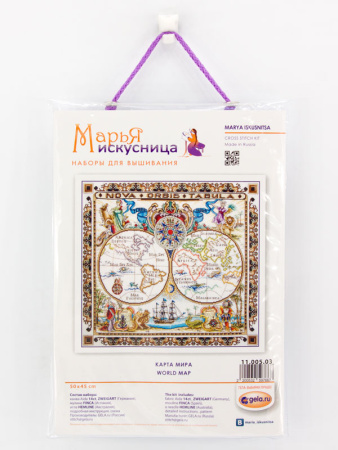Набор для вышивания "Карта мира" . Арт 11.005.03