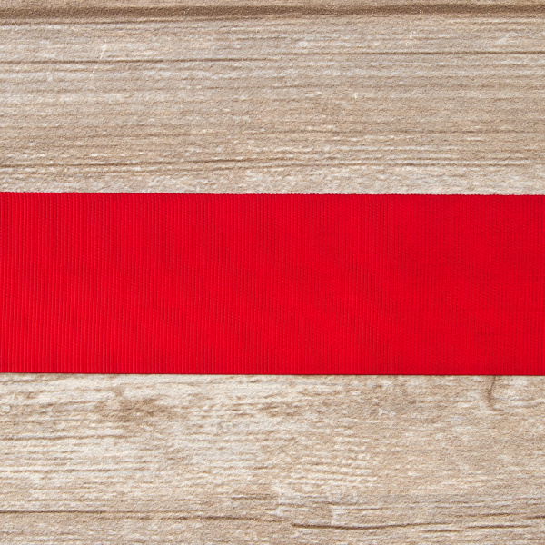 Лента репсовая SAFISA, 50 мм, 25 м, цвет 14 красный. Арт 350-50мм-14