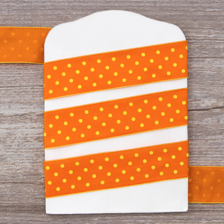 Лента с рисунком SAFISA, 25 мм, 15 м, цвет 61, оранжевый. Арт 25314-25мм-61