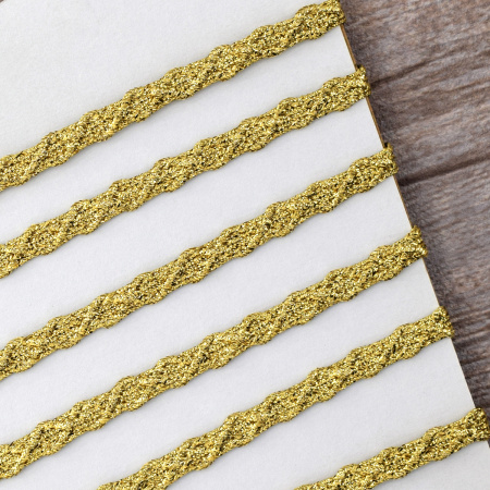 Тесьма PEGA тип декоративная люрексная, цвет золотой, 6,5 мм. Арт 881115517X7000          