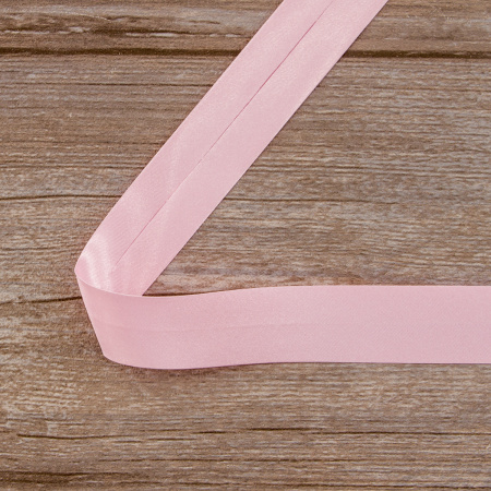 Косая бейка атласная 30 мм, 25 м, цвет 05, розовый. Арт 6260-30мм-05            