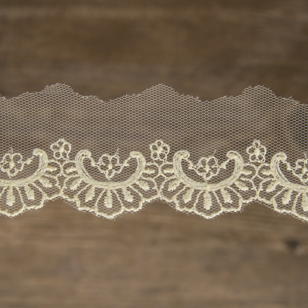 Кружево-вышивка на тюле, 22 мм, 14,6 м. Арт 41686/02