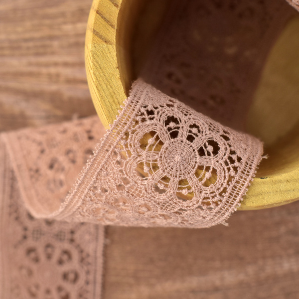 Гипюр, 41 мм, цвет розовый. Арт K048/F3