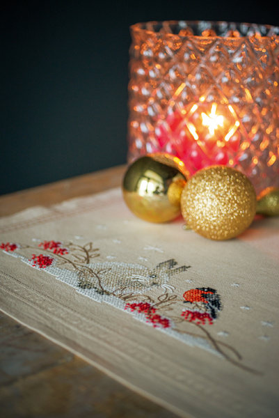 Набор для вышивания дорожки "Зайчик в снегу" . Арт PN-0194650